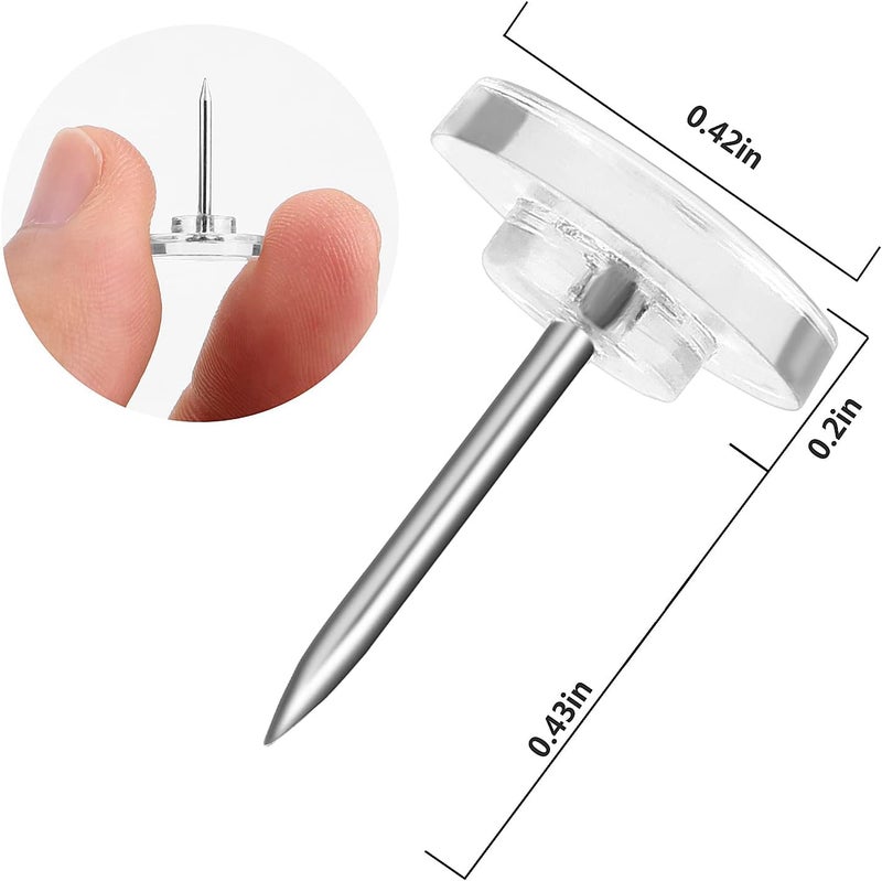 Yalis Push Pins 200-count Flat Thumb Tacks Steel Point and Plastic Head for Corkboard and Wooden Photo Wall - Image 3